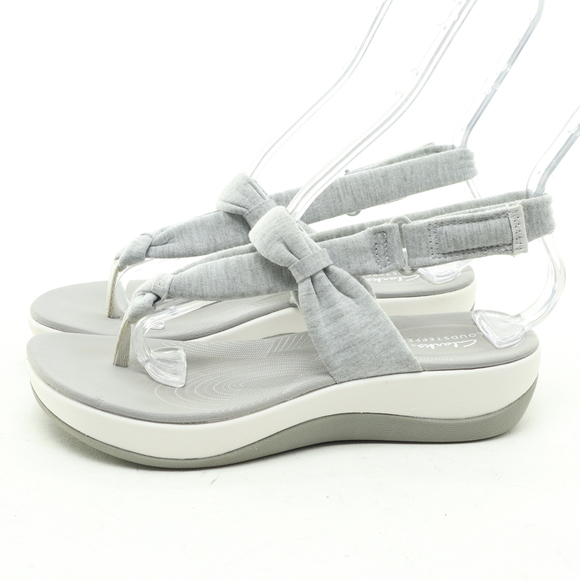 Clarks Cloudsteppers Arla Nicole Sandals Women 6.5 Gray/White - Picture 7 of 16